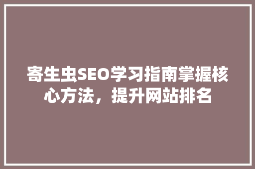 寄生虫SEO学习指南掌握核心方法，提升网站排名