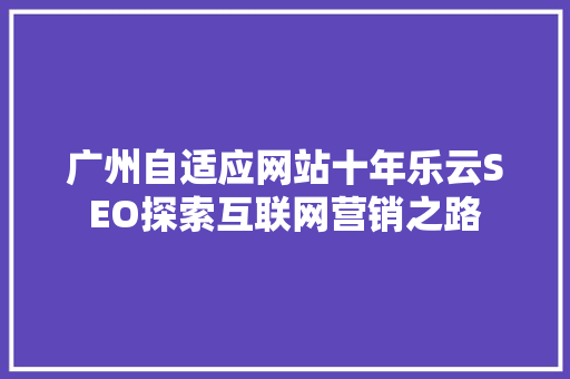 广州自适应网站十年乐云SEO探索互联网营销之路