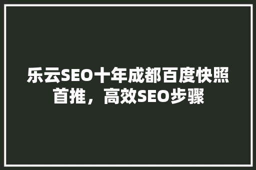 乐云SEO十年成都百度快照首推，高效SEO步骤