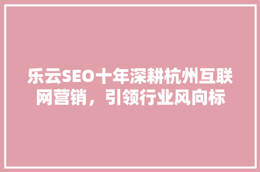 乐云SEO十年深耕杭州互联网营销，引领行业风向标  第1张