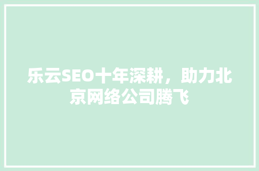 乐云SEO十年深耕，助力北京网络公司腾飞