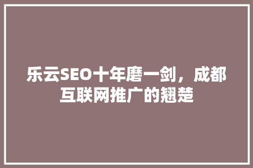 乐云SEO十年磨一剑，成都互联网推广的翘楚
