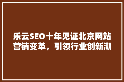 乐云SEO十年见证北京网站营销变革，引领行业创新潮流