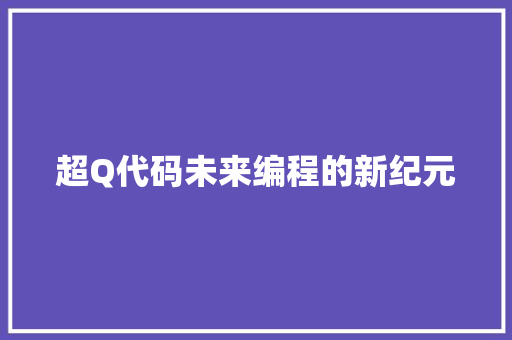 超Q代码未来编程的新纪元