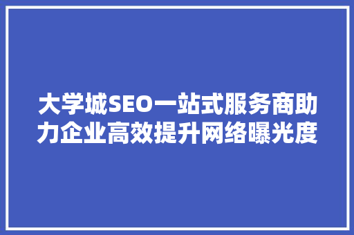 大学城SEO一站式服务商助力企业高效提升网络曝光度
