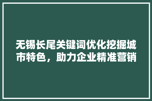 无锡长尾关键词优化挖掘城市特色，助力企业精准营销
