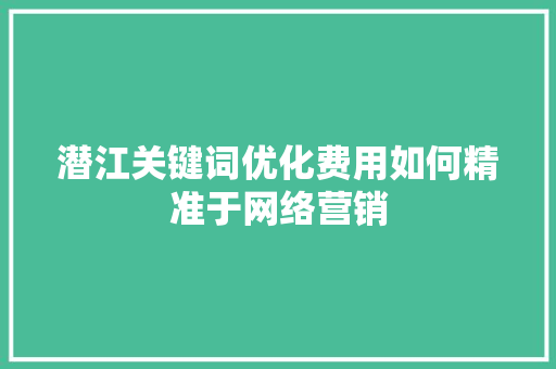 潜江关键词优化费用如何精准于网络营销