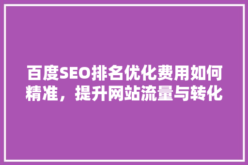 百度SEO排名优化费用如何精准，提升网站流量与转化率
