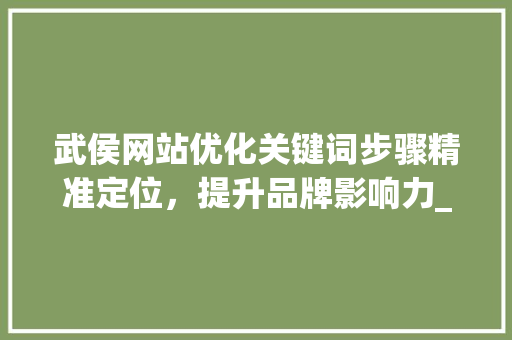 武侯网站优化关键词步骤精准定位，提升品牌影响力_武侯网站优化关键词
