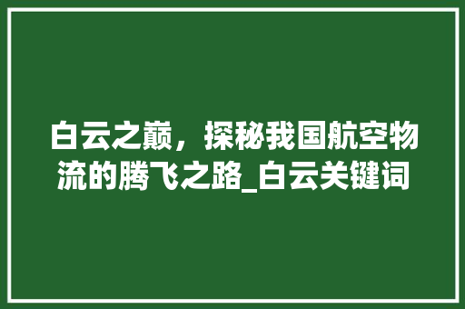白云之巅，探秘我国航空物流的腾飞之路_白云关键词快速优化