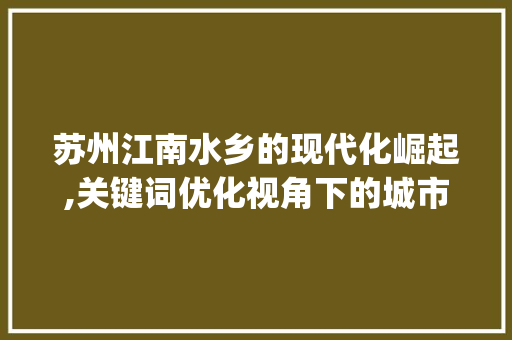 苏州江南水乡的现代化崛起,关键词优化视角下的城市发展_苏州公司关键词优化