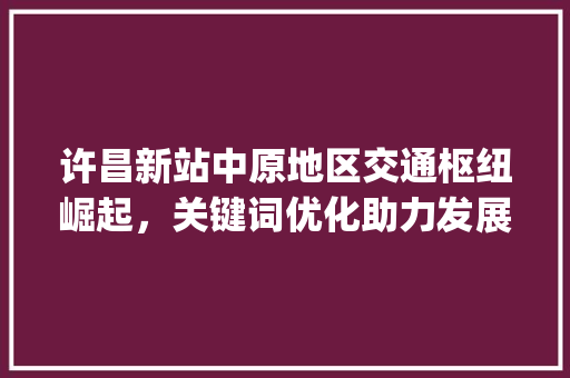 许昌新站中原地区交通枢纽崛起，关键词优化助力发展新篇章_许昌新站关键词优化排名