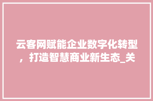 云客网赋能企业数字化转型，打造智慧商业新生态_关键词优化选云客网