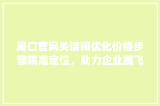 周口官网关键词优化价格步骤精准定位，助力企业腾飞_周口官网关键词优化价格