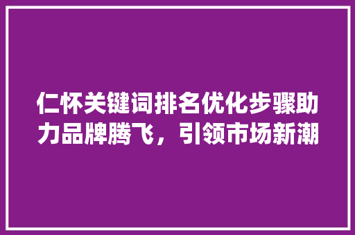 仁怀关键词排名优化步骤助力品牌腾飞，引领市场新潮流_仁怀关键词排名优化