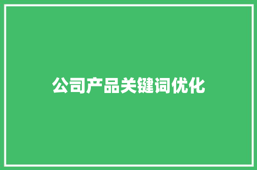 公司产品关键词优化