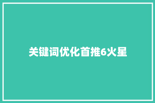 关键词优化首推6火星