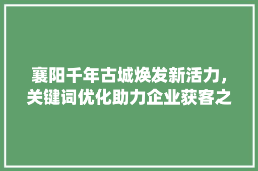 襄阳千年古城焕发新活力，关键词优化助力企业获客之路_襄阳关键词优化获客