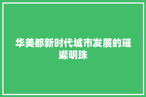 华美都新时代城市发展的璀璨明珠