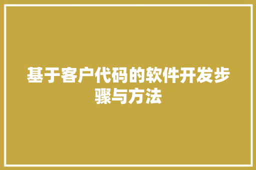 基于客户代码的软件开发步骤与方法