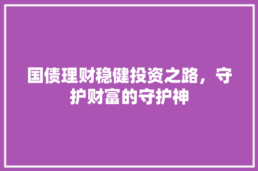 国债理财稳健投资之路，守护财富的守护神