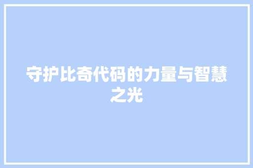 守护比奇代码的力量与智慧之光