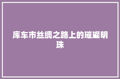 库车市丝绸之路上的璀璨明珠