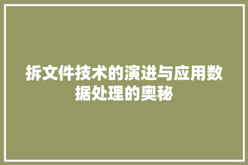 拆文件技术的演进与应用数据处理的奥秘