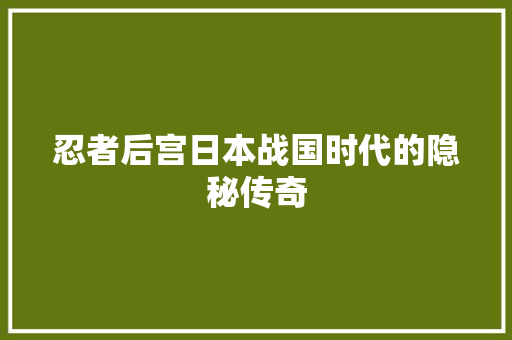忍者后宫日本战国时代的隐秘传奇