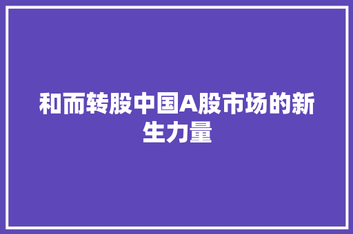 和而转股中国A股市场的新生力量