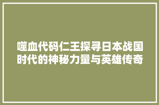 噬血代码仁王探寻日本战国时代的神秘力量与英雄传奇
