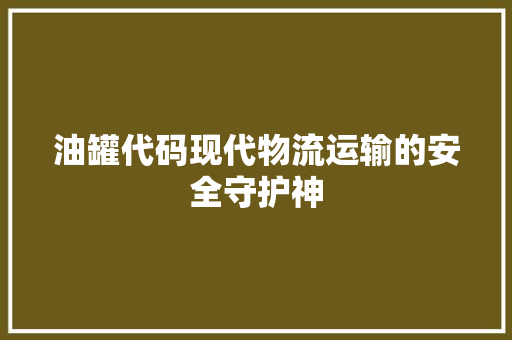 油罐代码现代物流运输的安全守护神