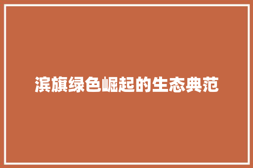 滨旗绿色崛起的生态典范