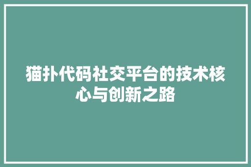 猫扑代码社交平台的技术核心与创新之路