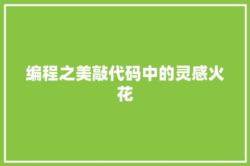 编程之美敲代码中的灵感火花