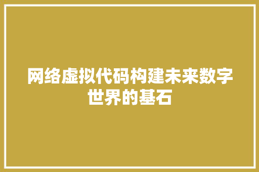 网络虚拟代码构建未来数字世界的基石