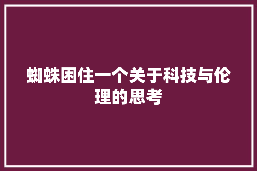 蜘蛛困住一个关于科技与伦理的思考