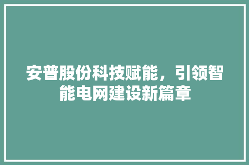 安普股份科技赋能，引领智能电网建设新篇章