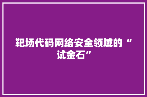靶场代码网络安全领域的“试金石”