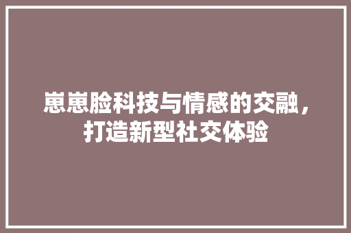 崽崽脸科技与情感的交融，打造新型社交体验