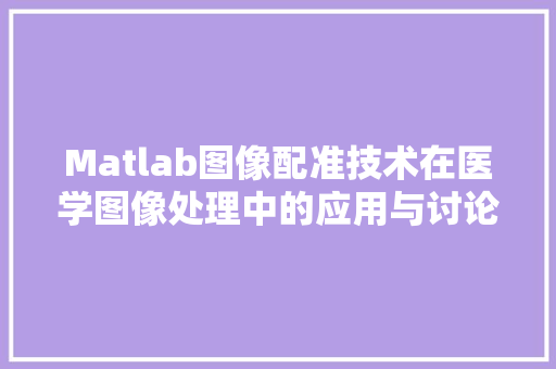 Matlab图像配准技术在医学图像处理中的应用与讨论