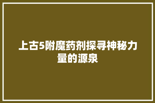 上古5附魔药剂探寻神秘力量的源泉