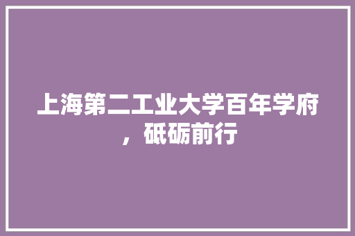 上海第二工业大学百年学府，砥砺前行