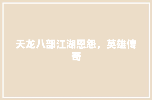 天龙八部江湖恩怨，英雄传奇