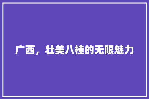 广西，壮美八桂的无限魅力