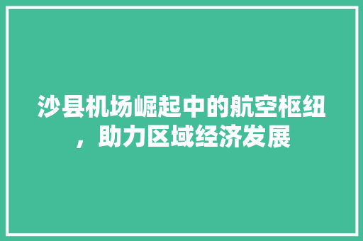 沙县机场崛起中的航空枢纽，助力区域经济发展