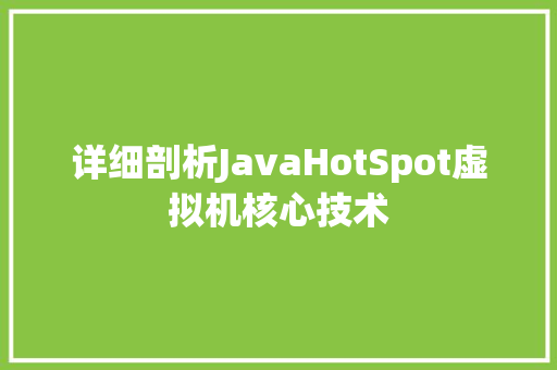 详细剖析JavaHotSpot虚拟机核心技术