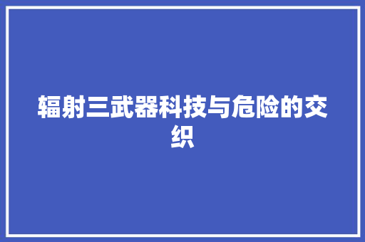 辐射三武器科技与危险的交织