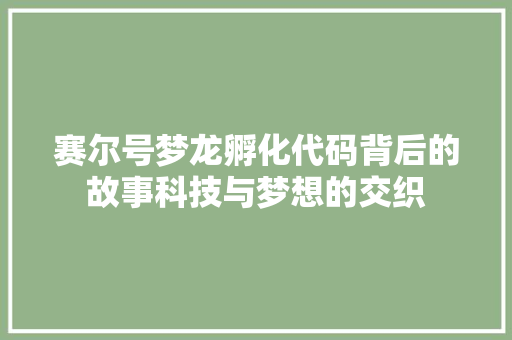 赛尔号梦龙孵化代码背后的故事科技与梦想的交织