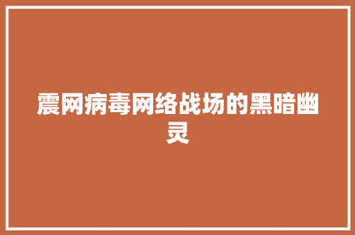 震网病毒网络战场的黑暗幽灵